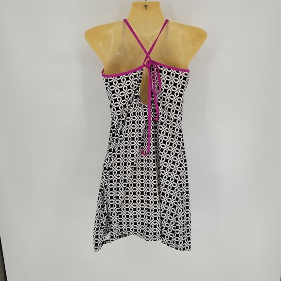 Raj NEXT womens Medium black white geometric padded adjustable swim dress - Picture 2 of 11
